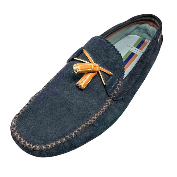 Ted Baker London Urbonn Navy Suede Leather‎ Tassel Driver Loafers main image 8